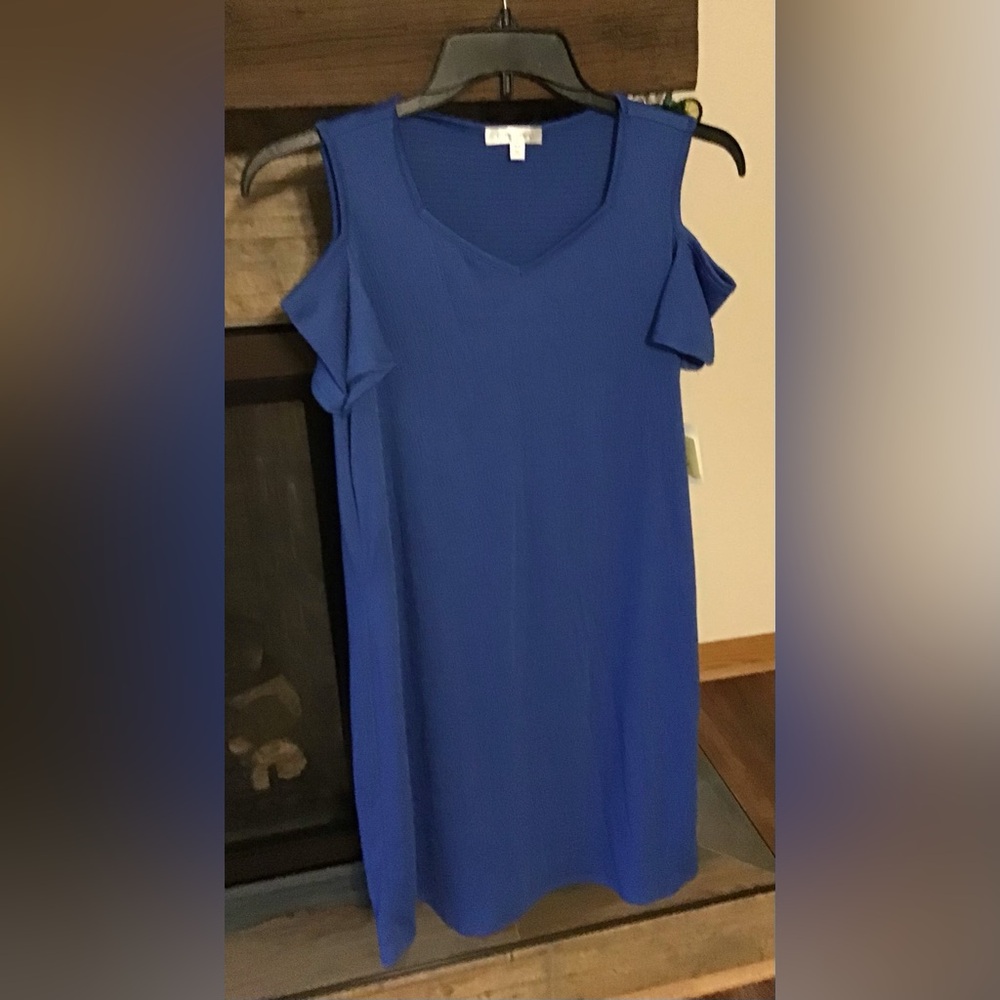 Peep shoulder dress